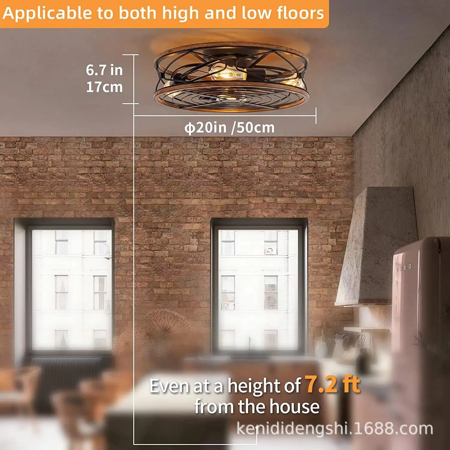 Retro living room ceiling fan  - Decor Lighting Ceiling Fans 评论和价格