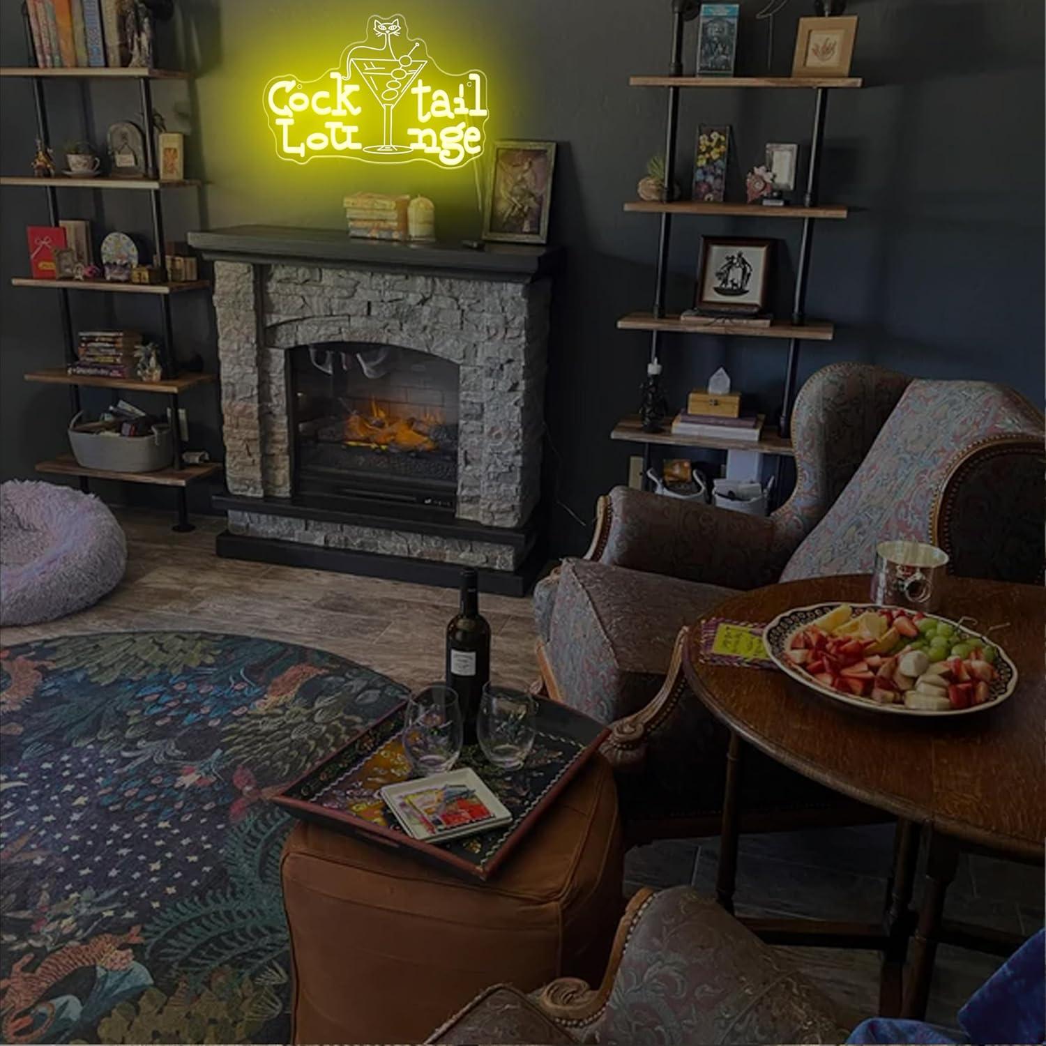 Cocktail Lounge Neon Sign Dimm - Lighting Decor Home 评论和价格