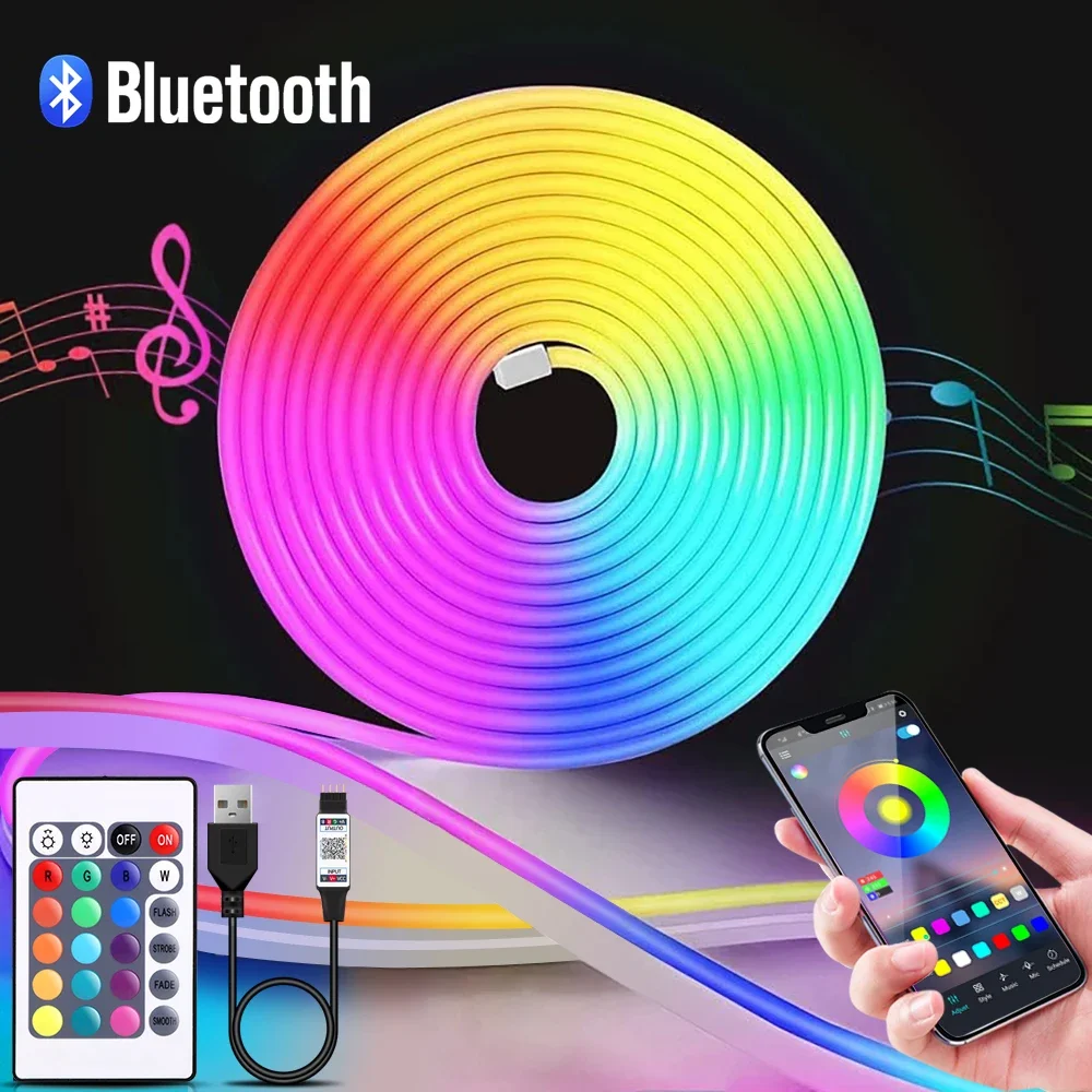 1-5m RGB LED Neon Strip Light  - Lighting Decor Home 评论和价格