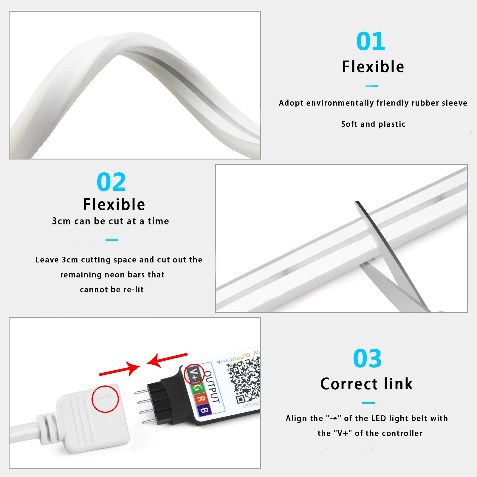 1-5m RGB LED Neon Strip Light  - Lighting Decor Home 评论和价格
